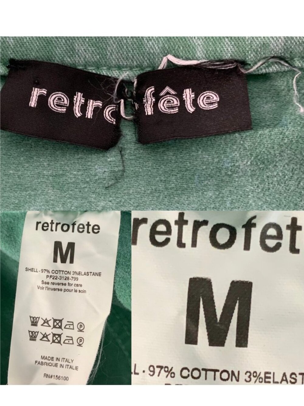 Retrofete Rissa Denim Jacket M Mojito Cropped - Picture 4 of 16